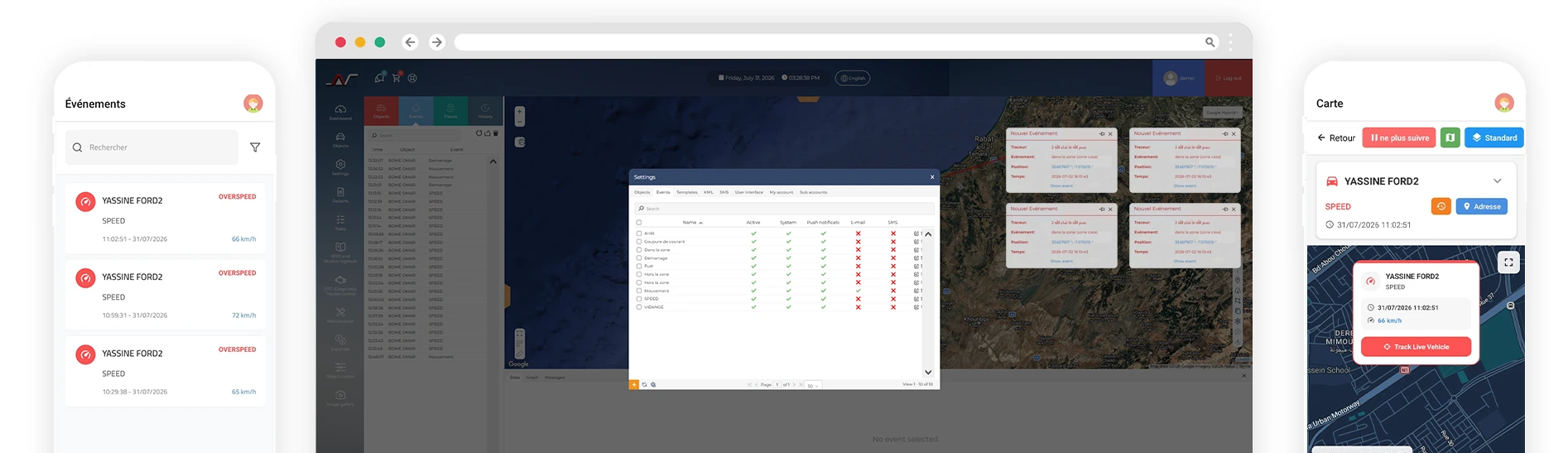 evenements gps tracking software
